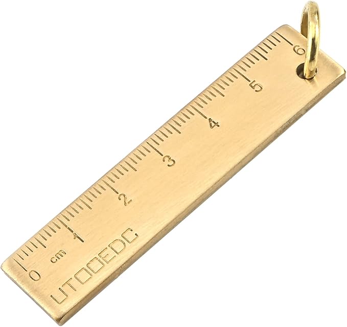 Utoolmart Brass Straight Ruler, 6cm / 2.4-inch Metric Scale Ruler, Measuring Tool for Engineering Office Architect and Drawing