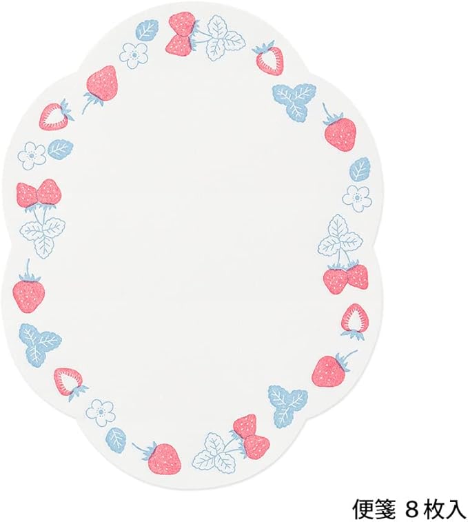 Midori 86491006 Letter Set 491 Typographic Edition, Die Cut, Strawberry Pattern