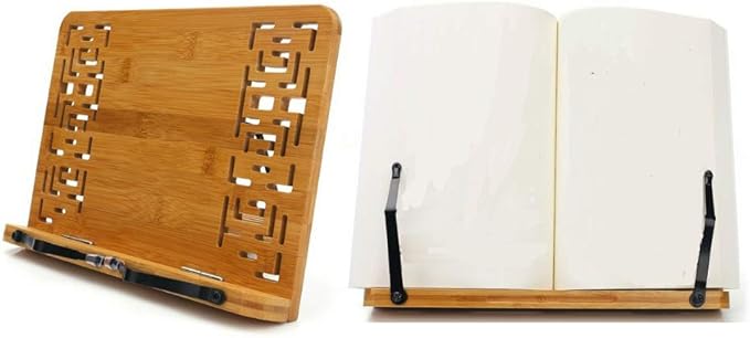 Foldable Bamboo Wood Book Stand Desktop Reading Holder Cookbook Stand Portable Laptop Table