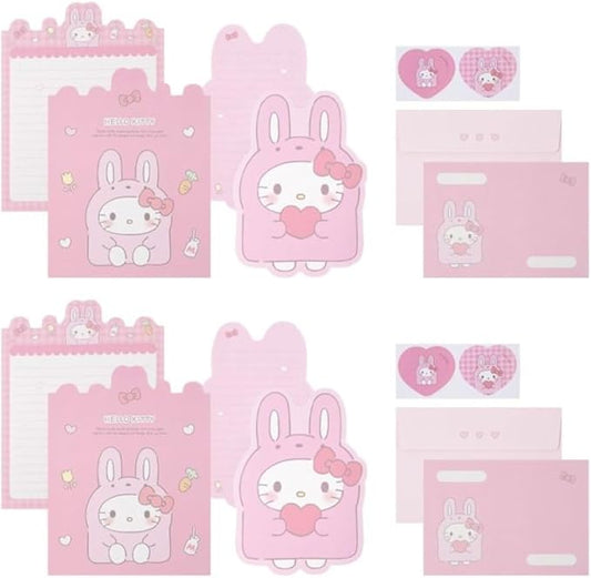 Generic Cute Stationery Writing Paper and Envelopes Set, 8 Letter Papers, 4 Envelopes, and 4 Stickers Included (Kitty)