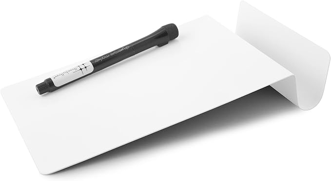 Three by Three Seattle 5.5 x 9 Inch to.do Dry Erase Board with Marker for Memos, Lists, and More in Office, Home, Classroom, and Event Spaces (White)