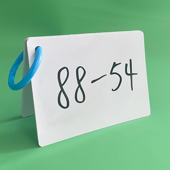 Lachilly 20Pcs Dry Erase Index Cards – Laminated Cards for Versatile Use, Reusable Blank Cards for Home, Work, and School - Cardstock 3.1“ x 4.3“ with Convenient Hole Punch and Storage Ring