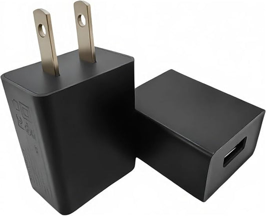 5V1A USB Charger Block for Wall Outlet (UL Certified, Black, 2pcs), 5W Power Adapter Plug for Cell Phones, Tablets, Earphones, Power Banks, Smart Wearables, Toys and More Electronic Gadgets