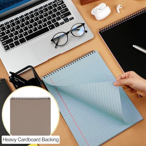 Resurhang 6 Pcs Top Spiral Notebooks,8.5 x 11 Inches,No Holes,Retro Colors