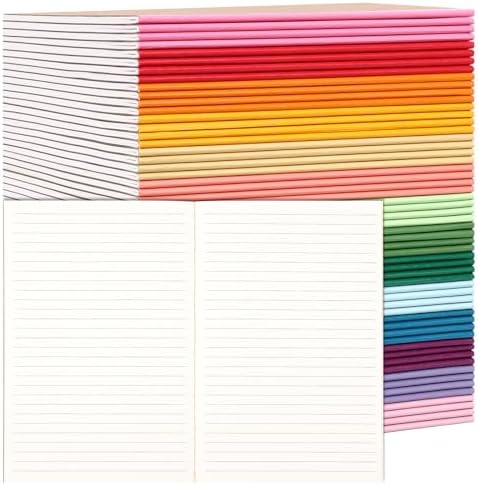 LABUK 60 Pack Notebooks Bulk, A5 Lined Journaling Notebooks Bulk, Rainbow Composition Notebooks Journals, 15 Colors 60 Pages for School Office