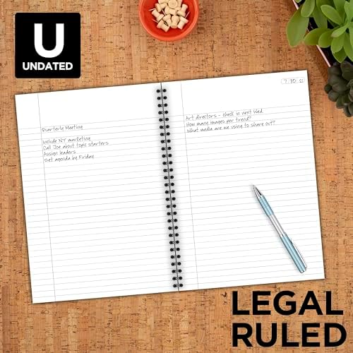 Cambridge Business Notebook Legal Ruled | Wirebound | Gray Cover | 80 Sheets | Perforated Pages | Pack of 12