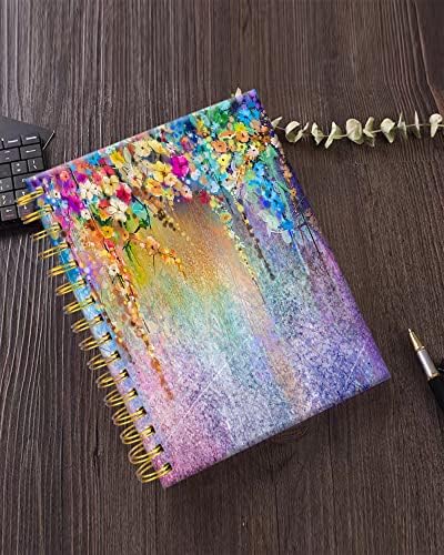 iampanda Spiral Journal Notebook,Strong Twin-Wire Binding with Premium Paper for Girl Women,60 Sheets A5 College Ruled Notebook/Journal,Perfect for School Office Home Gifts,Watercolor Ivy Flower