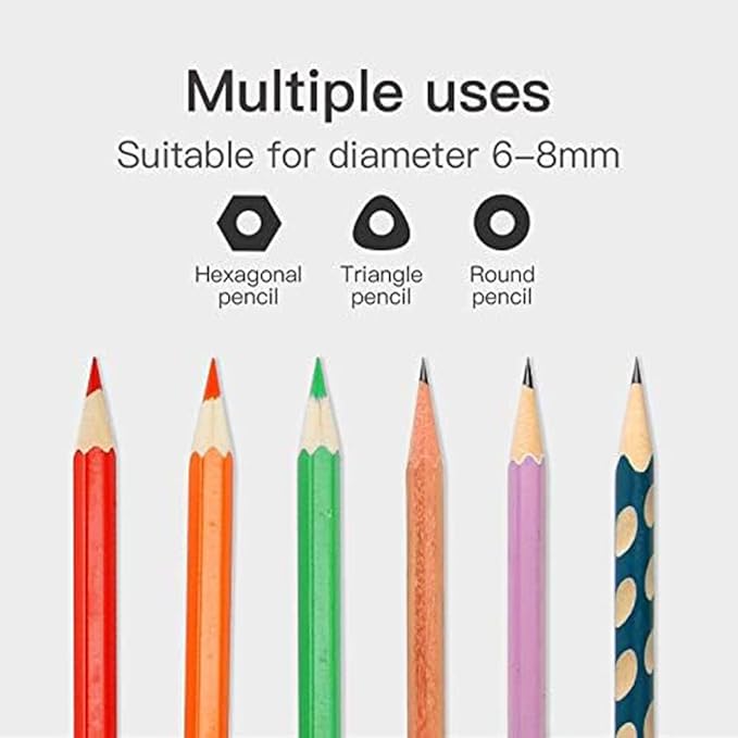 High-Speed Automatic Pencil Sharpener, Black Portable Battery-Powered Colored Pencils Sharpener (6-8mm), Perfect for Kids Students and Personal Use at Home School or Office by JinZeFa