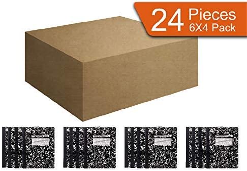 Mintra Office Composition Books (Black Marble Comp - College Ruled, 24 Units (6-4pks))