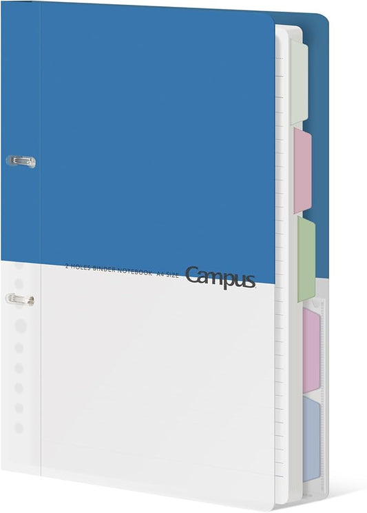 KOKUYO 5 Subject Spiral Notebook Journal, Campus 110 Sheets A4 Refillable Notebook with Dividers Tabs, College Ruled Binder Notebook for Work School Note taking, Blue