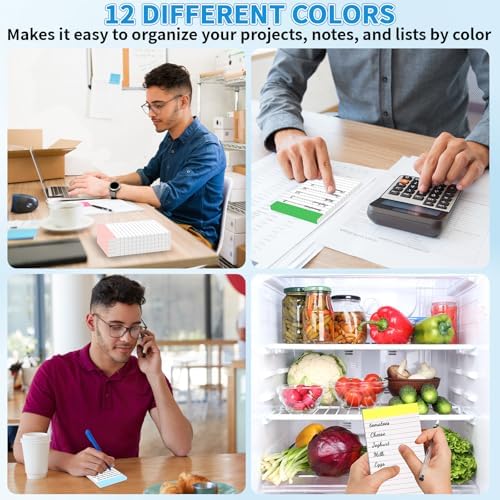 Oleitodh 48 Pack Mini Note Pads 3 x 5 Inch Lined Memo Pads Rainbow Colors