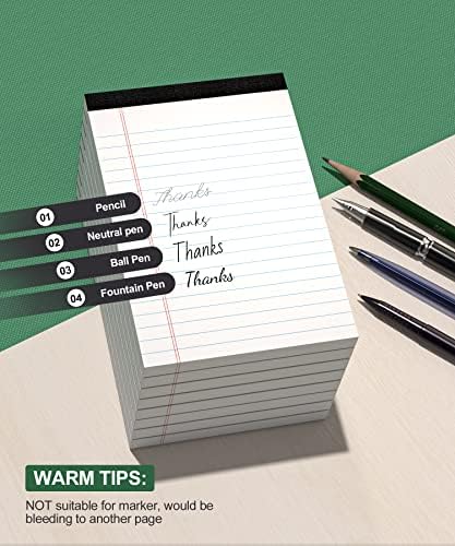 Legal Pads 4x6 Inch Writing Note Pad for Work Study Taking Notes To do List