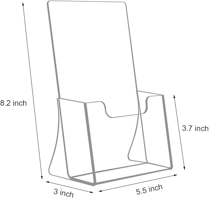 NIUBEE 2 Pack 8.5'' x 5.5'' Acrylic Bi-fold Brochure Holder,Clear Plastic Counter top Flyer Organizers