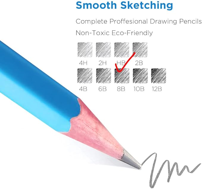 Sketch Pencils for Drawing HB, 12pcs Professional Art Drawing Pencils for Shading, Sketching & Doodling | Graphite Pencil for Artists & Beginners