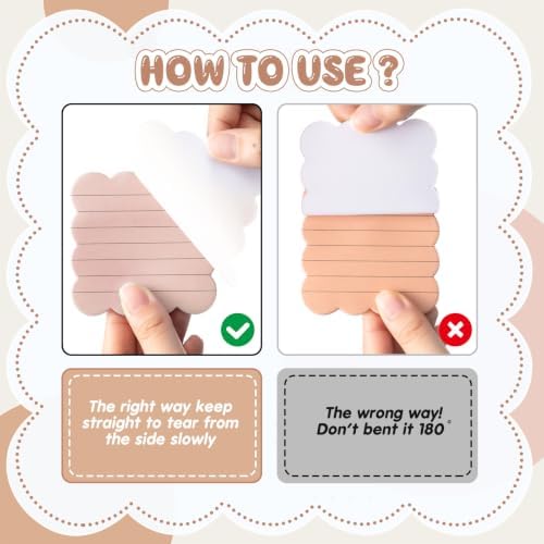 Eaasty 8 Pack Scalloped Sticky Notes Lined 3" X 3" Brown Memo Pads