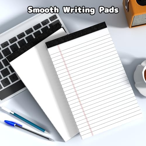 6 pcs Note Pads Legal Pads 5x8, Notebook College Ruled, White Notepads