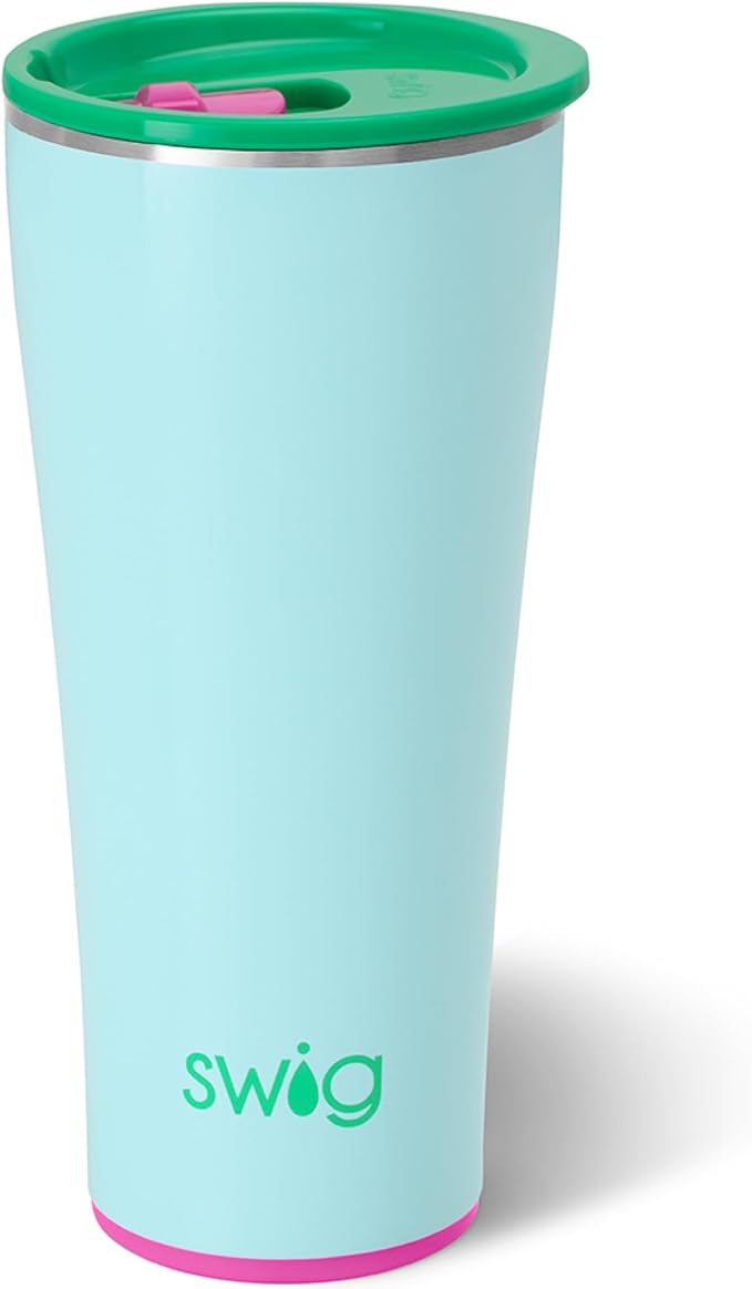 Swig Life 32oz Insulated Tumbler, Travel Coffee Tumbler with Lid, Cup Holder Friendly Travel Coffee Mug, Stainless Steel with Lid (Prep Rally)
