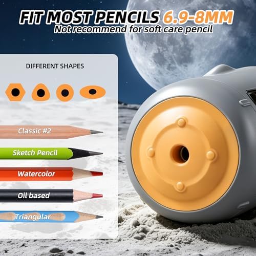 deli Electric Pencil Sharpener, Fully Automatic Pencil Sharpener,Gray