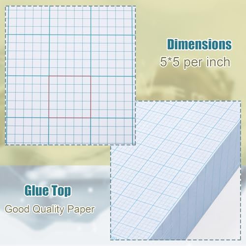 Ctosree 2 Pack Large Graph Paper Pads 17 x 22 in, 5x5 Quad Ruled Grid Paper