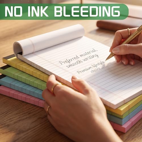 klasit 5Pack Note Pads 5x8,Legal Pads Multicolor College Ruled Legal Pads