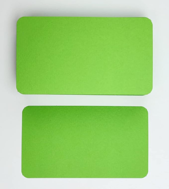 PPAPPAPPIYO 3.5x2 rounded corner index cards180gsm Thick Cardstock, Blank Colored Flash Cards for Study, Notes, Business Cards & Labels, Small Notecards 100 Pack (yellow green)
