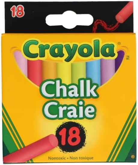 Crayola Non-Toxic White Chalk(18 ct box) and Colored Chalk(18 ct box) Bundle - Stock up for homes, classrooms, art classes, summer camps and beyond.