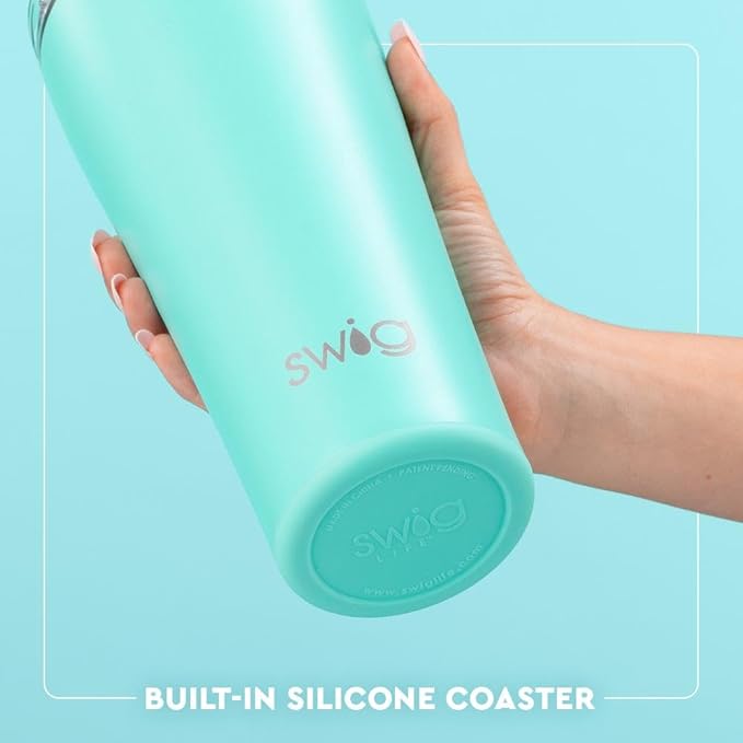 Swig Life 32oz Insulated Tumbler, Travel Coffee Tumbler with Lid, Cup Holder Friendly Stainless Steel, Travel Coffee Mug, Softball Gifts, Softball Water Bottle (Pitch Hit Run)