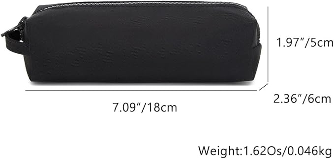 Pencil Case Soft School Pencil Pouch Bag for Easy Carry Stylish and Durable (Black)