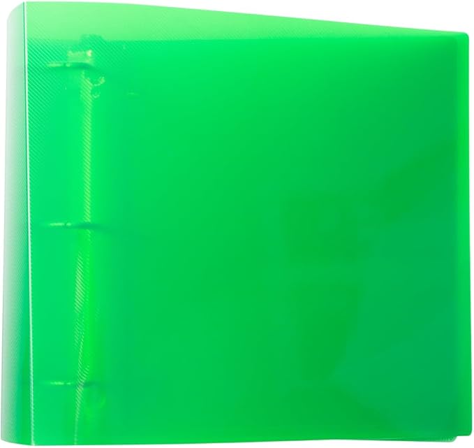 JAM PAPER Plastic 4 inch Binder - Green 3 Ring Binder - Sold Individually