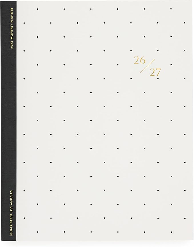 Sugar Paper Academic Planner 2026 2027, Monthly Planner for School, College and Teacher Planning, Hardcover Calendar Book with Notes Pages, Bookmarks and Elastic Band Closure