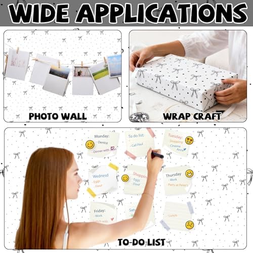 Black Bow Bulletin Board Roll Non-Woven Fabric Poster 15.7" x 40ft