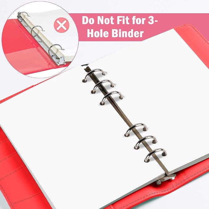 A5 Blank Paper - 6-Hole Punched Paper Refills for A5 Binder, 80 Sheets/160 Pages Printer Paper, 100gsm, White, 5.6'' x 8.2''