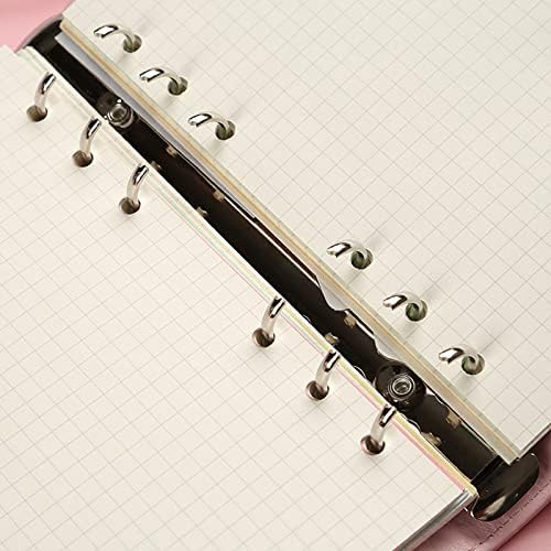 DY.2ten a6 6-Hole Binder Notebook Refills Set - 135 Sheets (270 Pages) Graph Paper + 2pcs Zipper Binder Pockets + 5 Pcs Dividers + Index Note Tabs + Ruler for Filofax a6