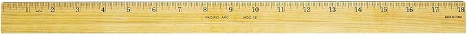 PACIFIC ARC WDC18 WOOD RULER WITH METAL EDGE 18IN