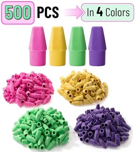 Mr. Pen- Pencil Erasers Toppers, 2000 Pack, Vibrant Colors