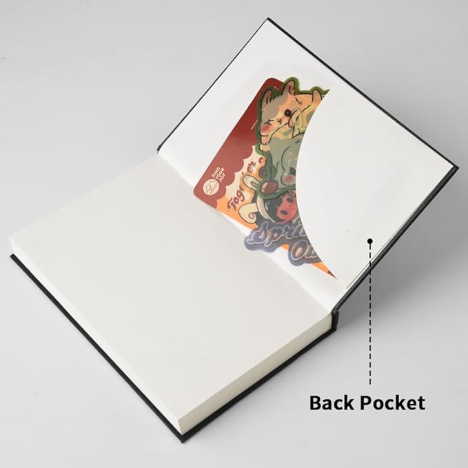 E-WEICHEN Mixed Media Sketch Pad, 4 x 6 inches 125 GSM (100 Sheets/200 Pages) Sketchbook for Drawing, Hardcover Mix Media Art Sketchbook for Wet and Dry Media,Painting,Drawing. 4X6