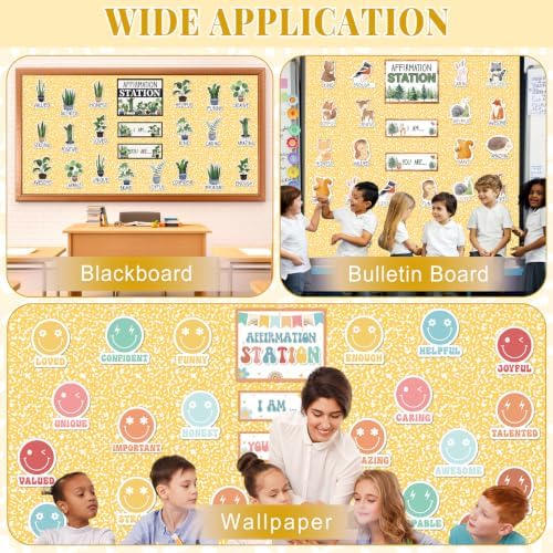 Yellow Composition Bulletin Board Roll Non-Woven Fabric Poster 15.7" x40ft