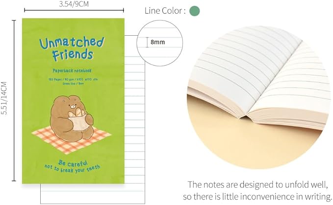 Monolike Unmatched Friends Paperback Line Notebook - 01. Picnic_Design note, Mini note, Simple note, Notebook, 192 Pages, 4.13x6.69