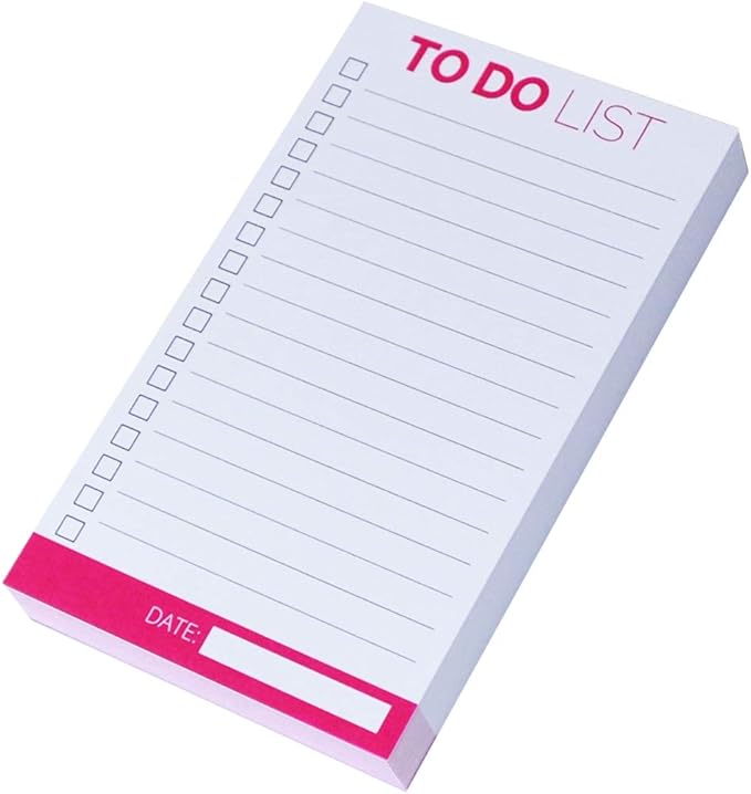 Home Advantage Vertical Index Card To Do Checklist (Pink, 3x5)