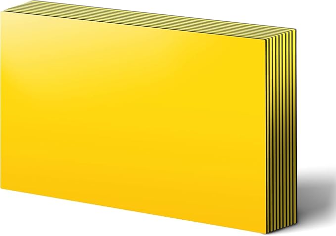 LLPT Dry Erase Magnetic Sheets 6 Packs 5.9” x 8.3” Reusable Washable No Adhesive Trimable Sticker Notes for Refrigerator Desktop Shelf DIY Whiteboard Color Yellow (MSY598)