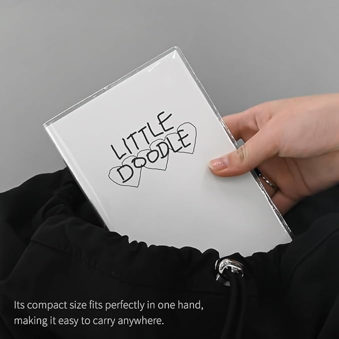 Monolike Little Doodle PVC Handy Notebook, Triple Heart - Exposed Binding, PVC cover, Academic, Journal, Diary, 160pages