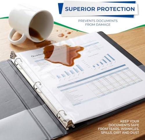 Samsill 500 Pack Heavy Duty Sheet Protectors, Crystal Clear, 8.5x11 Inch Page Protectors for 3 Ring Binder, Letter Size Protectors, Reinforced Holes, Clear Document Sleeve, Top Loading, Acid Free