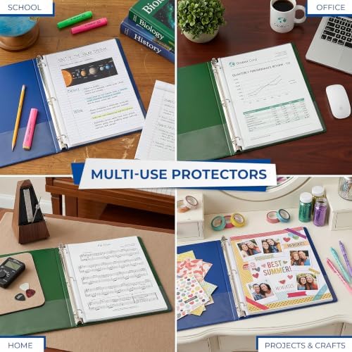 Samsill 100 Pack Heavy Duty Sheet Protectors, Non-Glare, 8.5x11 Inch Page Protectors for 3 Ring Binder, Letter Size Protectors, Reinforced Holes, Non-Glare Protector, Top Loading, Acid Free