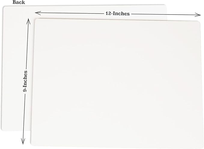 Double Sided Plain White Dry Erase Drawing Lapboard for Kids Students, 9 x 12 Inches W/ 4 Markers for Home/School (1 Piece/Set)