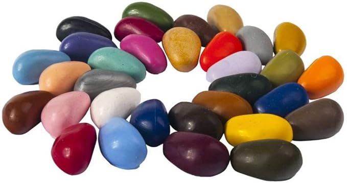 Crayon Rocks, Crayons in a Rock Shape, 32 Count, Tripod Grip Made for Handwriting Development in Kids and Toddlers, Fun & Educational, Creative Activity, Comes in a Muslin Bag - 32 Colors
