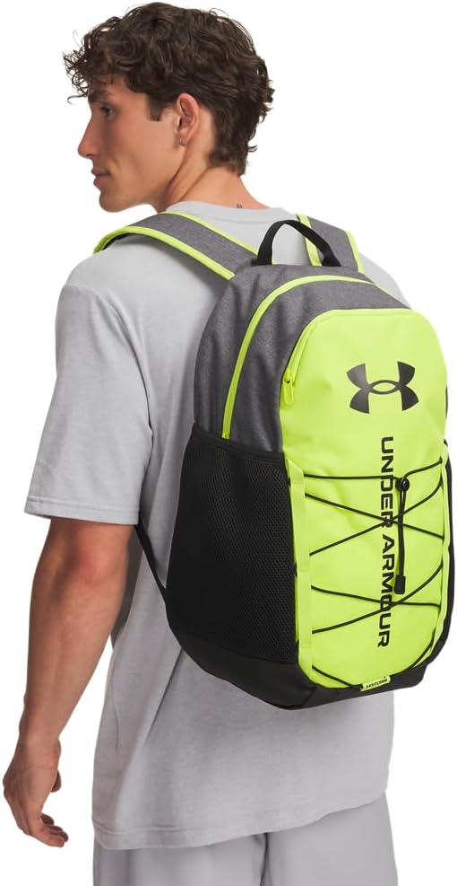 Under Armour Unisex Hustle Sport 6.0 Backpack, (394) Green Citrine/Black/Black, One Size Fits Most