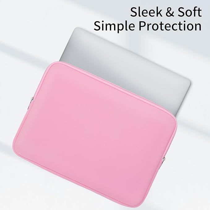 RAINYEAR 15.6 Inch Laptop Sleeve Protective Case Soft Carrying Zipper Bag Cover Compatible with 15.6" Notebook Computer Ultrabook Chromebook (Pink)