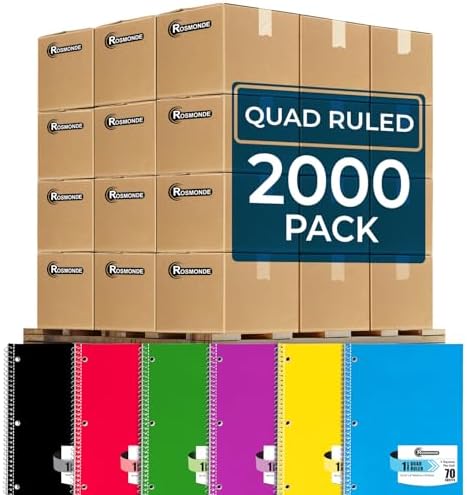 Rosmonde 2000 Packs 1 Subject Notebooks, Quad Ruled Bulk, 70 Sheets