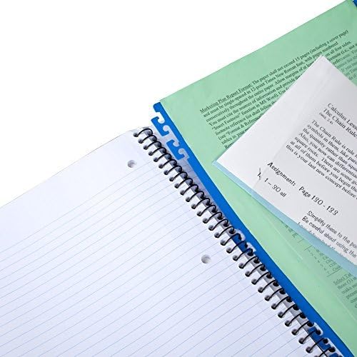 Five Star Advance Spiral Notebook + Study App, 3 Subject, College Ruled Paper, 8-1/2" x 11", 150 Sheets, Spiral Guard, Movable Tabbed Dividers, Seaglass Green (73136)
