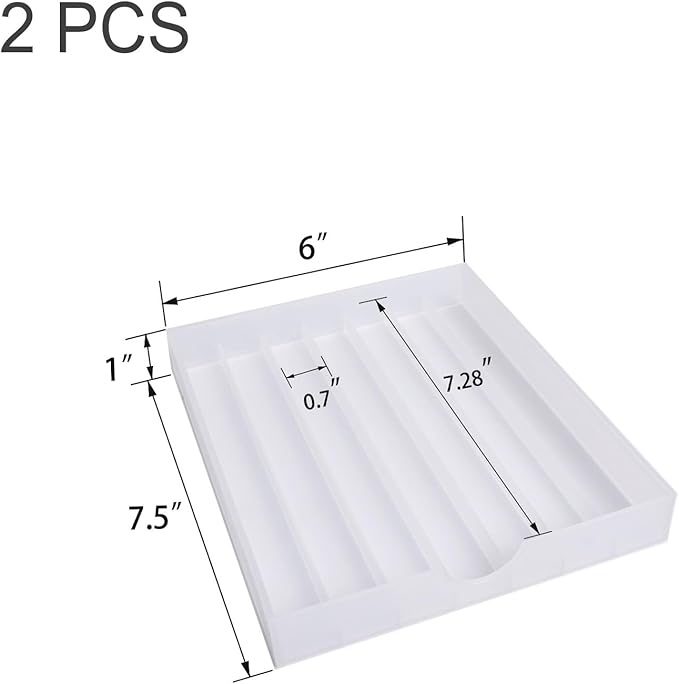 Desk Drawer Organizer, Pen Holder Tray Pen Storage with Fountain Pen, Pencil, Marker, Crayon, Chalk, Nail Art Tools for Office, Craft Room - 2pack